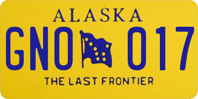 AK license plate GNO017