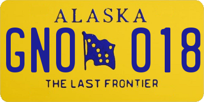 AK license plate GNO018
