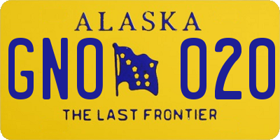 AK license plate GNO020