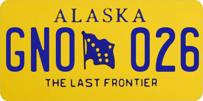 AK license plate GNO026