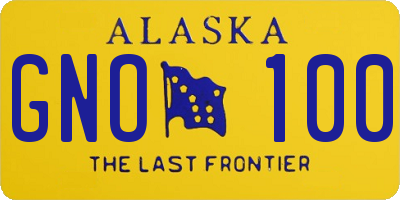 AK license plate GNO100