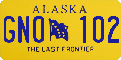 AK license plate GNO102