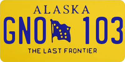 AK license plate GNO103