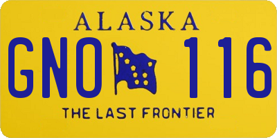 AK license plate GNO116