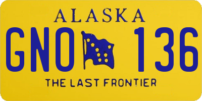 AK license plate GNO136