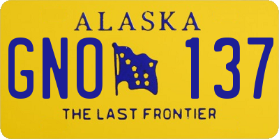 AK license plate GNO137