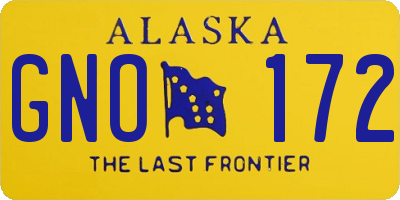 AK license plate GNO172