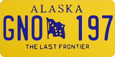 AK license plate GNO197