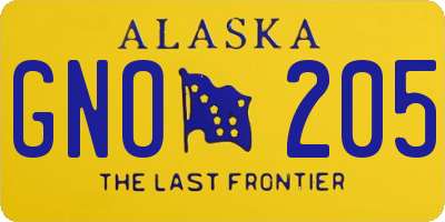 AK license plate GNO205