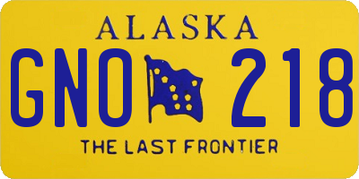 AK license plate GNO218