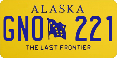 AK license plate GNO221