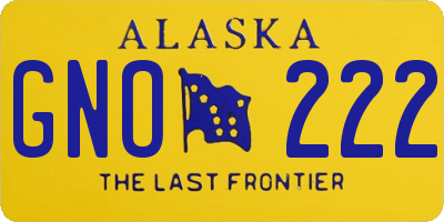 AK license plate GNO222