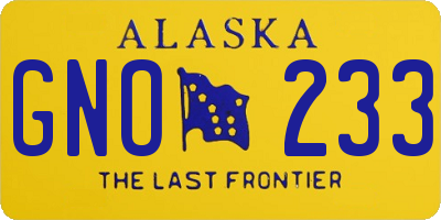 AK license plate GNO233