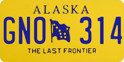 AK license plate GNO314