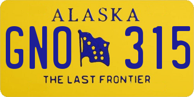 AK license plate GNO315