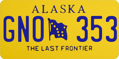 AK license plate GNO353