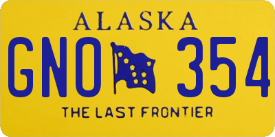 AK license plate GNO354