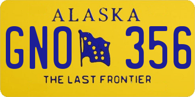 AK license plate GNO356