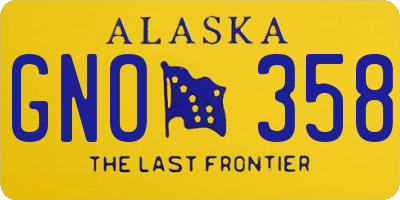 AK license plate GNO358