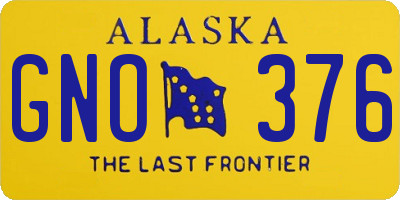 AK license plate GNO376