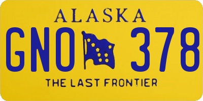 AK license plate GNO378
