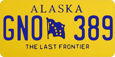 AK license plate GNO389