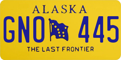 AK license plate GNO445