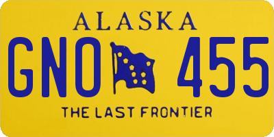 AK license plate GNO455