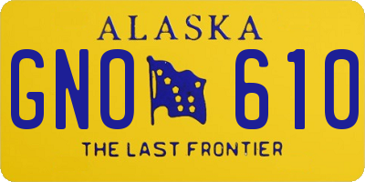 AK license plate GNO610