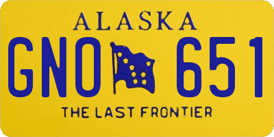 AK license plate GNO651