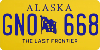 AK license plate GNO668