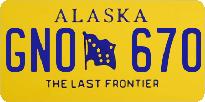 AK license plate GNO670