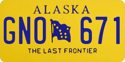 AK license plate GNO671