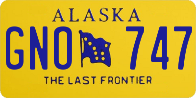 AK license plate GNO747