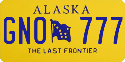 AK license plate GNO777