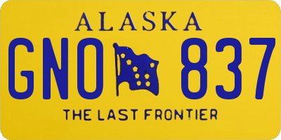 AK license plate GNO837