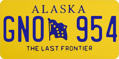 AK license plate GNO954