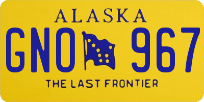 AK license plate GNO967