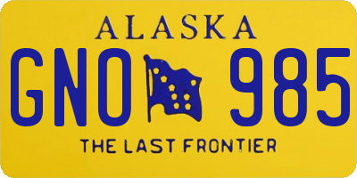 AK license plate GNO985
