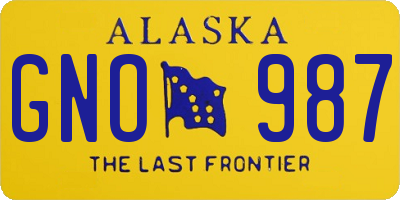 AK license plate GNO987