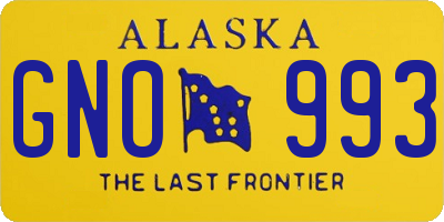 AK license plate GNO993