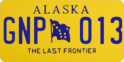AK license plate GNP013