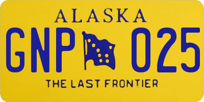 AK license plate GNP025