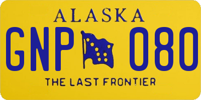 AK license plate GNP080