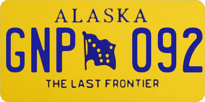 AK license plate GNP092