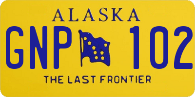 AK license plate GNP102