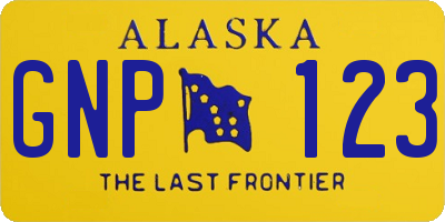 AK license plate GNP123