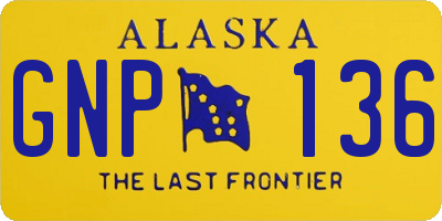 AK license plate GNP136