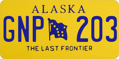 AK license plate GNP203