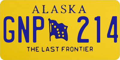 AK license plate GNP214